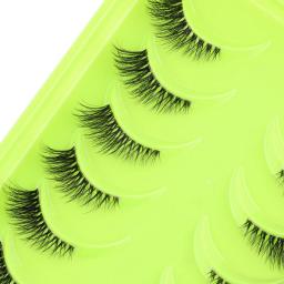 Natural Long Cílios Postiços Strip, 3D Mink Lashes, Extensão dos Cílios Falso, Metade Cat Eye, Make Up Tool, macio, Maquiagem, 3 Pares, 10 Pares - Image 4