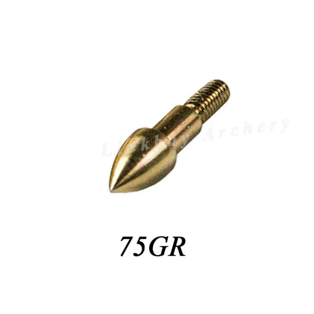 Linkboy pontas de flecha de tiro com arco, pontas de alvo, inserção de arco composto de caça, 75gr, 100gr, 12 peças