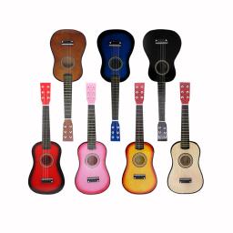 Guitarra Acústica Basswood com Cordas Pick, Mini Ukulele Acessórios, Presentes de Instrumento Musical, 6 Cordas, 25" - Image 3