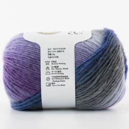 Fios de lã merino para tricô, artesanato de pelúcia DIY, cor arco-íris, chapéu cachecol e gorro, 100% lã merino, 50g por bola - Image 4