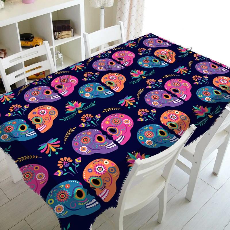 Day of the Dead Toalha de Mesa Padrão Crânio, Decoração Festa, Casa, Restaurante, Cozinha, Acessórios - Image 1