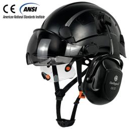 CE capacete de segurança com viseira para engenheiro, protetor de cabeça, protetor protetor de cabeça, EN397, EN352 ABS, novo tipo - Image 1