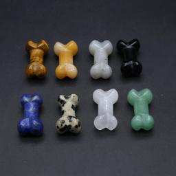 Natural De Pedra Artesanato Do Osso Do Cão, Esculturas De Cristal, Cura Pedras Preciosas, Ornamento Da Jóia DIY, Decoração Home - Image 4