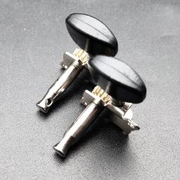 2r2l niquelado ukulele guitarra afinação pegs tuners cabeça da máquina botão preto - Image 4