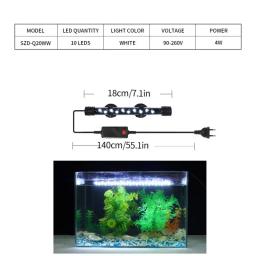 Luz de aquário LED com economia de energia, suprimentos para aquário, luz de espectro completo, acessórios para aquário, 18-38 cm, 90-260V - Image 5