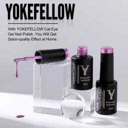 YOKEFELLOW-Esmalte de Gel Magnético Semi Permanente, Soak Off, Rainbow Glitter, Verniz Gel UV para Manicure, 9D Cat, 10ml - Image 6