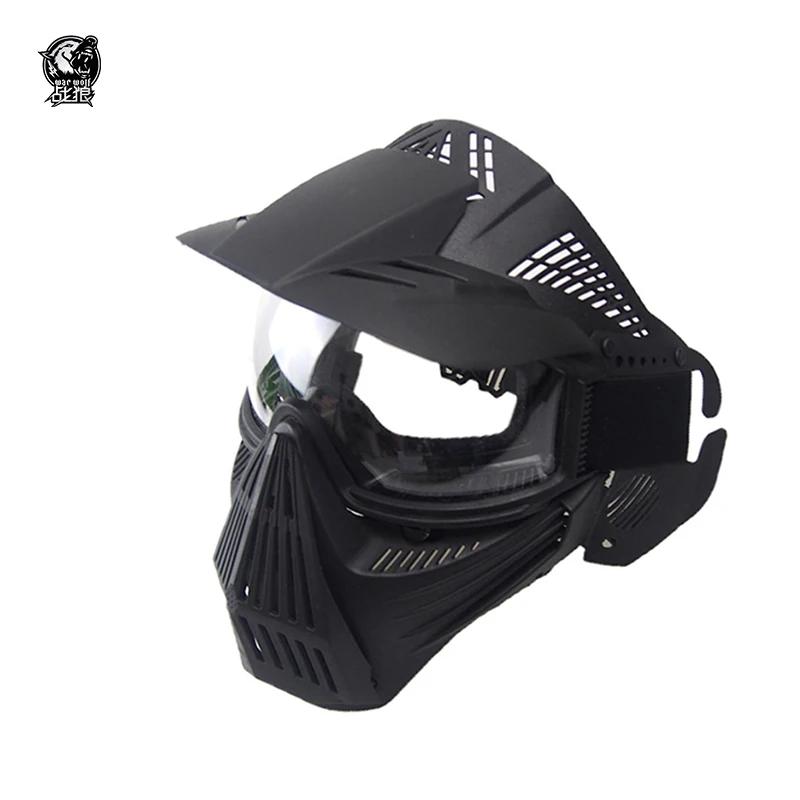 Zlangsports Paintball Airsoft Tático Máscara Facial Completa com Viseira de Sol CS Cosplay Halloween Máscaras Airsoft Protetor Acessorios - Image 1