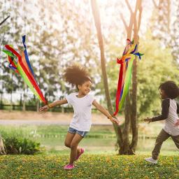 Rainbow Ribbon para Ginástica Rítmica, Brinquedos de Desenvolvimento Sensorial, Streamer para Crianças, Jogos de Festa, 2PCs - Image 6