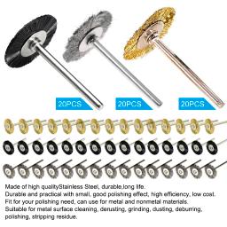 Cmcp conjunto de escova de discos de aço 22mm, 20 peças, fio de aço, conjunto para polimento de metal, escova rotativa de haste 3.0mm, ferramenta rotativa de polimento dremel - Image 4