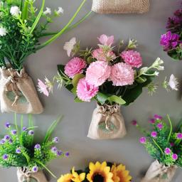 Compre 3 ganhe 1 bolsa de linho flores artificiais adesivos magnéticos faça você mesmo simulação de flor de geladeira ímã de cozinha decoração de casa presente - Image 4