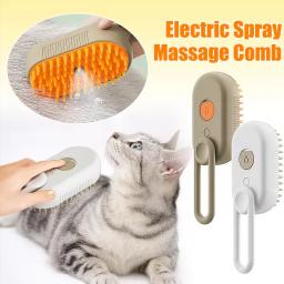 Escova elétrica 3 em 1 para cabelo de cachorro e gato, escova elétrica para limpeza de animais de estimação, spray de vapor, massagem, remoção de pelos, pente anti-voador - Image 1