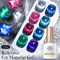 NASCIDO PRETTY-Esmalte Reflexivo Glitter Gel, Espumante, Brilhante, Gato, Magnético, Efeito Snowlight, Mergulhe, Verniz UV, 10ml - Image 6