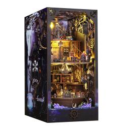 DIY Livro Nook Doll House Kits de construção em miniatura, móveis de madeira, estante, inserir brinquedos, presentes de aniversário, 2014 - Image 1
