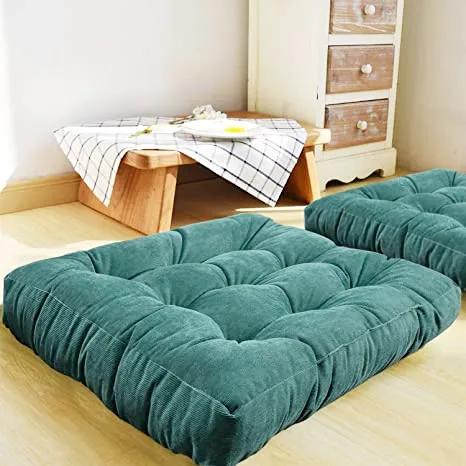 Inyahome-Engrossar Almofadas de Chão para Adultos, Grande Sólida Praça Almofada do Assento, Cadeira de Jantar do Escritório, Pufe Macio, Veludo, Assentos - Image 1