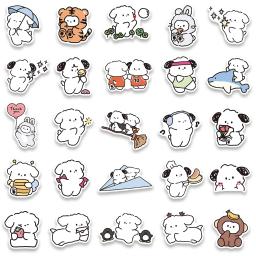 Yowoyowoo-cão dos desenhos animados adesivos, 50pcs, bonito, para o telefone, laptop, guitarra, carro, garrafa, bagagem, presente das crianças - Image 3