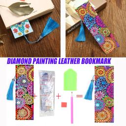 5d diy diamante pintura marcador especial em forma de diamante arte mosaico couro borla livro marcas diamante bordado ponto cruz novo - Image 2