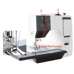 Mini máquina de costura portátil com mesa Pedal, calcador substituível, Overlock Knitting, botão Iniciar, elétrico, prático, 38 pontos - Image 3