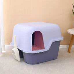 Bandeja de areia de gato totalmente fechada, tipo corredor grande, prova de odor, banheiro, sandbox de gatos, design flip-top, suprimentos para animais - Image 5