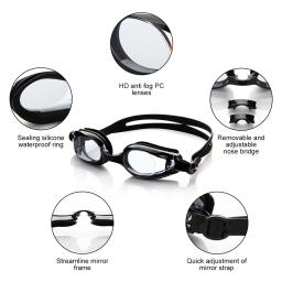 Óculos de Natação Ópticos Óculos de Natação Míope Homens Mulheres Miopia Piscina Earplug Waterproof Swim Eyewear Anti Fog Proteção UV - Image 2