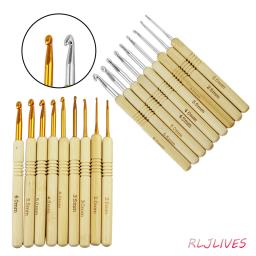 Agulhas de tricô com cabo de bambu, agulhas de crochê de fio artesanal, gancho de crochê de madeira, ferramentas de tricô diy - Image 1