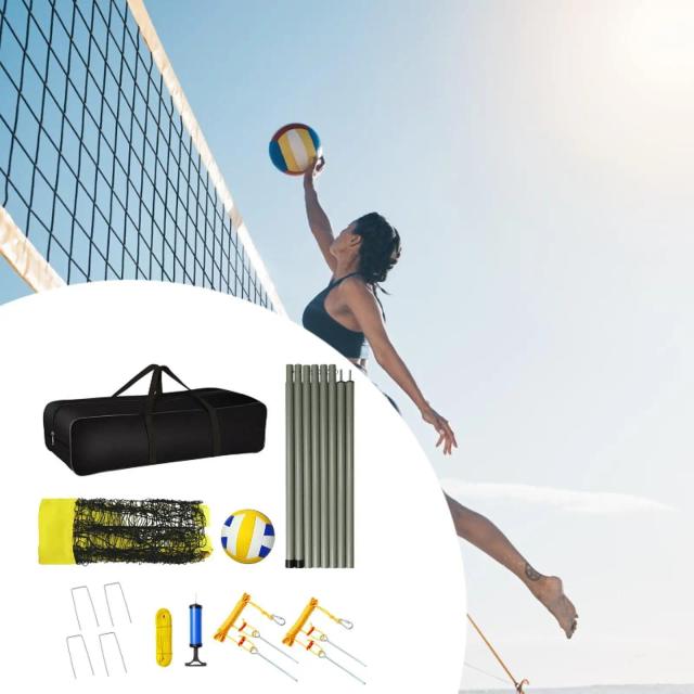 Rede de Voleibol Portátil com Fácil Montagem para Treinos em Parques, Praias e Jardins