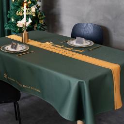 mesa toalha de mesa Ins vento festa de natal pano arte toalha de mesa impermeável e à prova de óleo do agregado familiar festa de férias decoração acessórios mesa esteira - Image 2