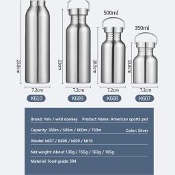 350ml-750ml esportes garrafas de água 304 aço inoxidável à prova de vazamento jarro de água para fitness atividades ao ar livre dropship - Image 5