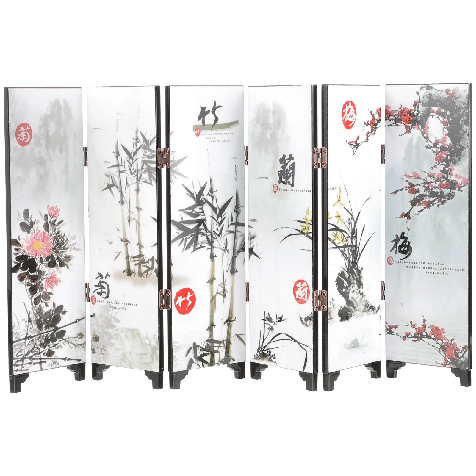 Mini Screen Folding Wall Divisor Decor, Home Sala, Tabela de Estudo, Estilo Chinês - Image 1