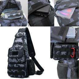 Mochila tática de pesca multifuncional, à prova d'água, ombro único, crossbody, bolsa de equipamento de pesca, camuflagem, ferramenta de pesca - Image 5
