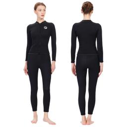 Terno de mergulho profissional das mulheres à prova de frio quente 3mm neoprene calças superiores dividir terno senhoras grosso wading natação surf wetsuit - Image 1