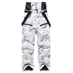 Inverno ao ar livre calças de snowboard homens e mulheres calças de neve quentes inverno quente engrossado calças de esqui branco S-XXL - Image 1