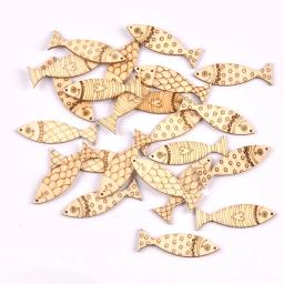 Chips de madeira naturais para Scrapbooking, cão adorável, gato, peixe, Carft, decoração de casa, enfeites DIY, CP3397 - Image 5