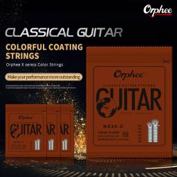 Orphee-Nylon Guitarra Clássica Cordas, NX35-C BLack, Adequado para Iniciantes, Acessórios de Guitarra, 6Pcs Set - Image 1