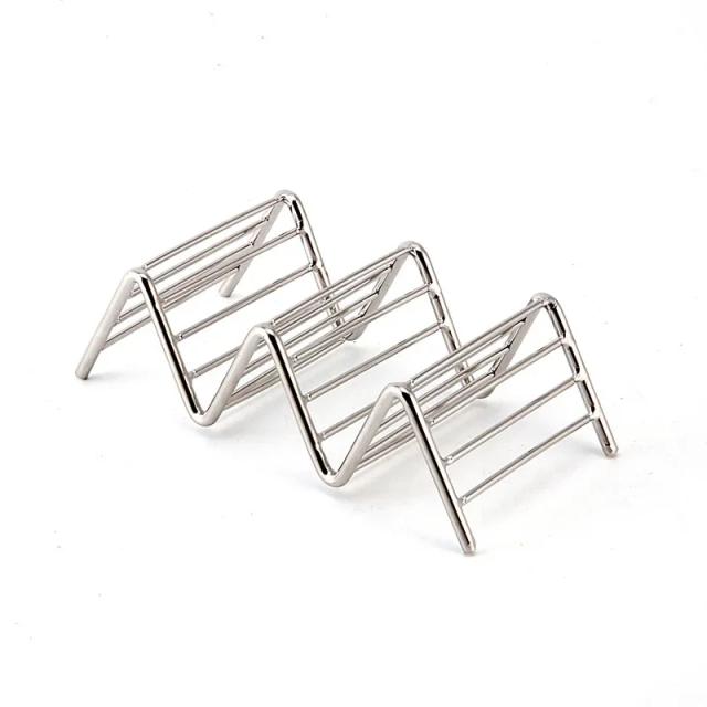 Suporte de Taco de Aço Inoxidável para Cozinha com 1-4 Slots - Ferramenta Versátil para Tortas e Bakeware