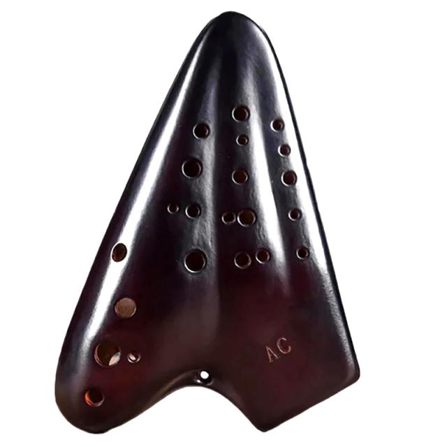 Ocarina de Cerâmica Retro Triplo de 12 Buracos em C Key - Instrumento Musical Handmade para Iniciantes
