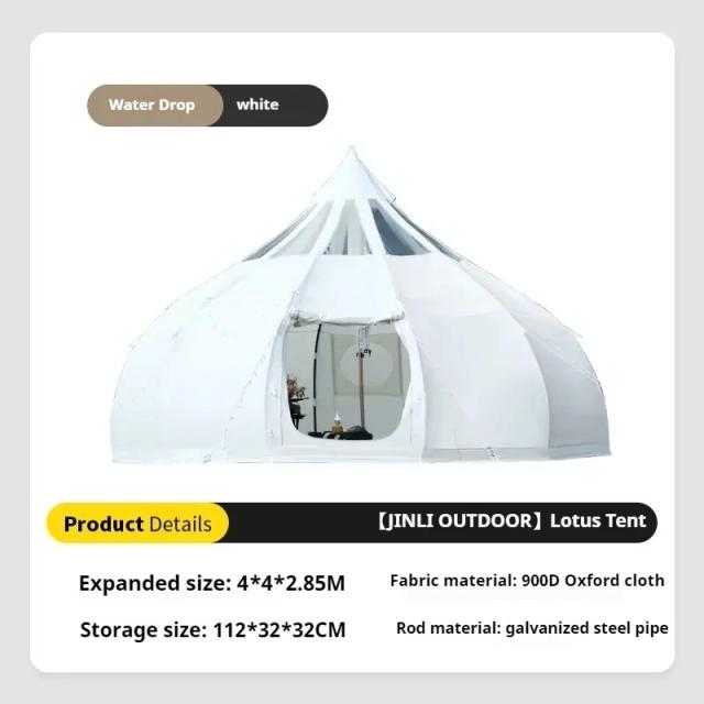 Barraca de Lótus Impermeável JINLI TOYET - Perfeita para Acampamentos ao Ar Livre com 900D Oxford e 2 Anos de Garantia, Frete Grátis da Fábrica da China