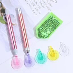 Rolo com fita adesiva para crianças, roda colorida, mosaico de diamante, caneta broca, presente de aniversário, 6 peças - Image 2