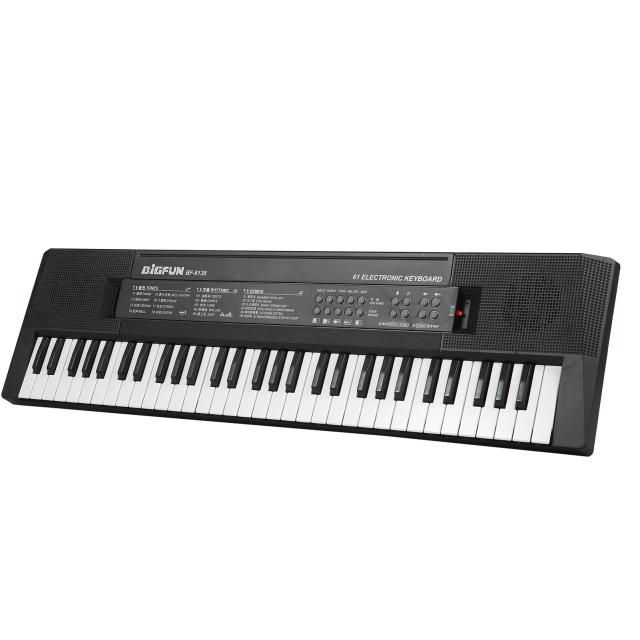 Teclado Eletrônico Digital de 61 Teclas: Piano Elétrico Multifuncional com Microfone Ideal para Estudantes de Piano