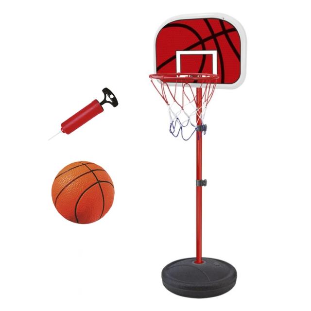 Cesta de Basquete Infantil Ajustável 1,39m com Bola, Bomba e Rede - DM Toys DMT5092