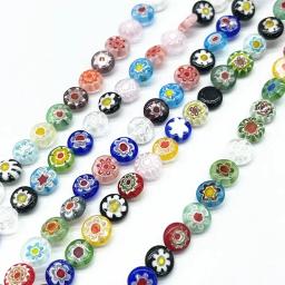 6/8/10mm multicolorido e porcelana contas de costas planas brancas olho do mal e contas de vidro de flor para fazer jóias acessórios diy - Image 3