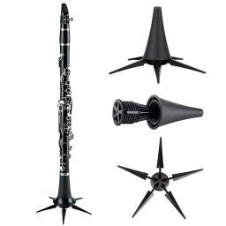 Clarinete suporte suporte portátil com 5 pernas base multifuncional para a e b clarinetes acessórios pretos - Image 1