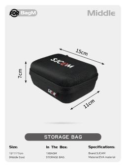 Sjcam acessórios para câmera de ação, bolsa de armazenamento protetora para sj20 sj11 sj10 sj8 sj6 sj5000 sj4000 - Image 5