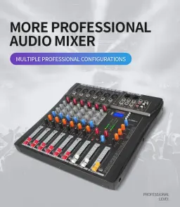 Mixer De Áudio Profissional, 6 Canais, Equipamento De Música DJ Para Palco, Gravação De Estúdio Em Casa, KTV, Console De Canto, Mixer Som, DJ - Image 6