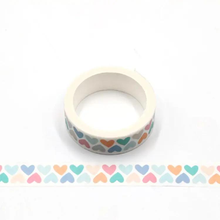 Conjunto de fitas Washi para Scrapbooking, fita adesiva, papelaria bonito, papel japonês, decoração dos namorados corações, novo, 1pc, 10m - Image 1