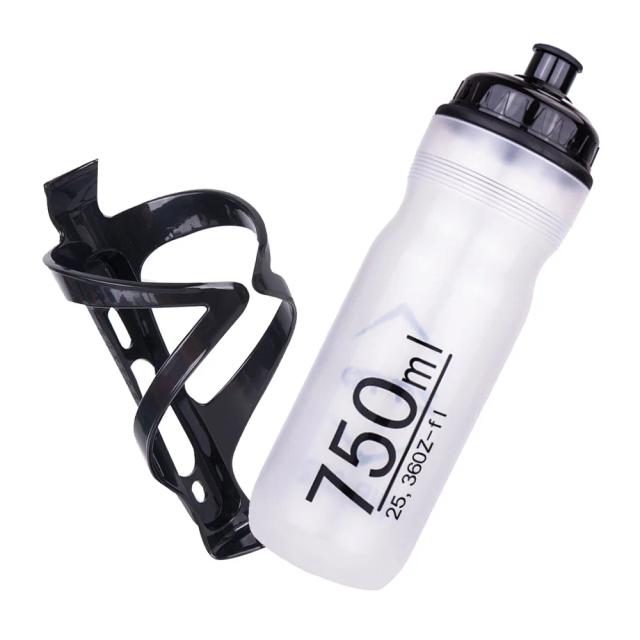 Garrafa de Água de Ciclismo ZTTO 750ml com Boca Larga e Corpo Espremível em Material PP de Alta Qualidade