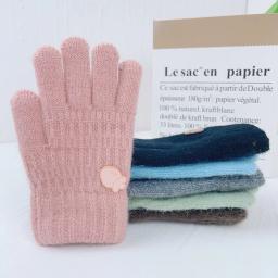Luvas de malha grossa para crianças, luvas de esqui quentes, aquecedor de mão à prova de vento, meninos e meninas, bebê, outono - Image 2
