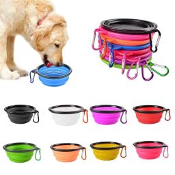 Alimentador de animais de estimação tigela dobrável silicone viagem cão tigela andando portátil tigela de água para pequeno médio cão gato tigelas pet comer prato - Image 2