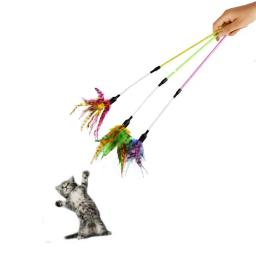 Brinquedos interativos para gatos, varinha de penas, suprimentos duráveis, brinquedos de gatinho, cabelo de galinha, gato popular, pequeno e grande, gato fofo - Image 3