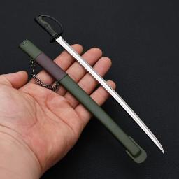 Espada de Metal Samurai para Decoração, Cavalaria Sabre Espada, Arma do Oficial, Modelo de Ornamento, Brinquedos Artesanais, Presentes, 22cm - Image 3
