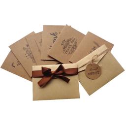 6 pçs obrigado retro cartão kraft papel envelopes selo adesivo festa de casamento marrom envelope adesivo conjunto ofício sacos de papel - Image 3